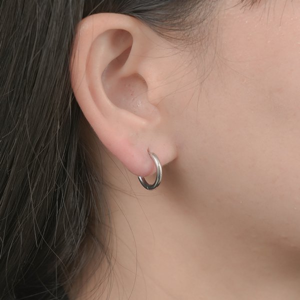 金属アレルギー対応 316L】シンプルステンレスフープピアス