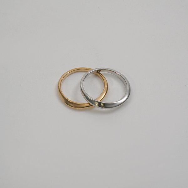 金属アレルギー対応 316L】シンプルツイストステンレスリング