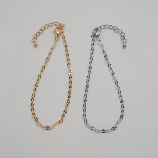 金属アレルギー対応 316L】シンプルペタルチェーンステンレス