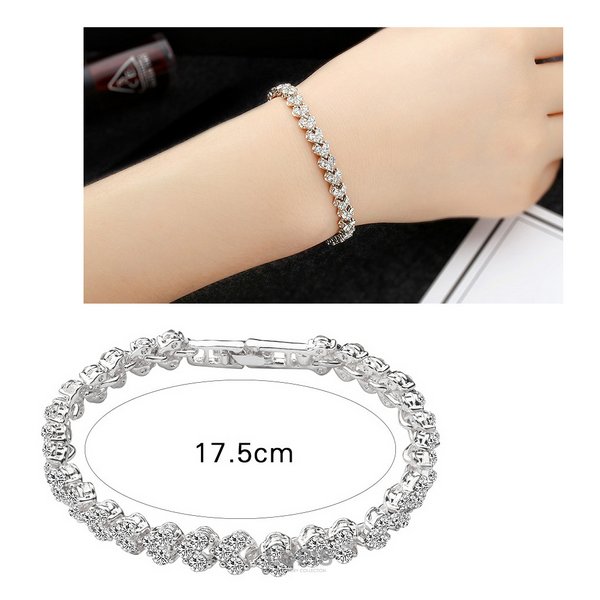 ハートラインストーンブレスレット - ブレスレットを激安で通販販売