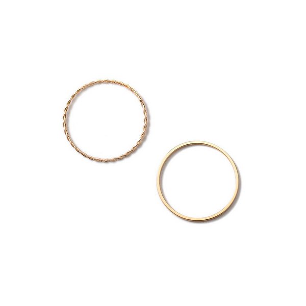 ツイスト×シンプルラインゴールドリングセット - リング（指輪）を激安