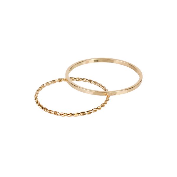 ツイスト×シンプルラインゴールドリングセット - リング（指輪）を激安