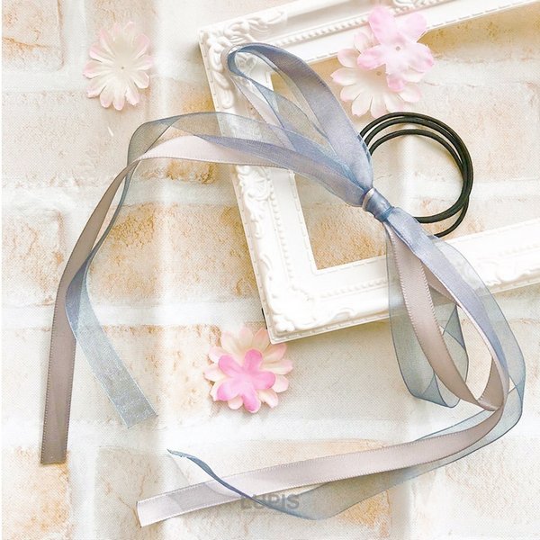 オーガンジー×サテンリボンヘアゴム - ヘアアクセサリーを激安で通販  