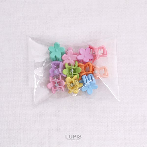 マットカラーフラワーミニヘアクリップセットミミボアカチューシャ