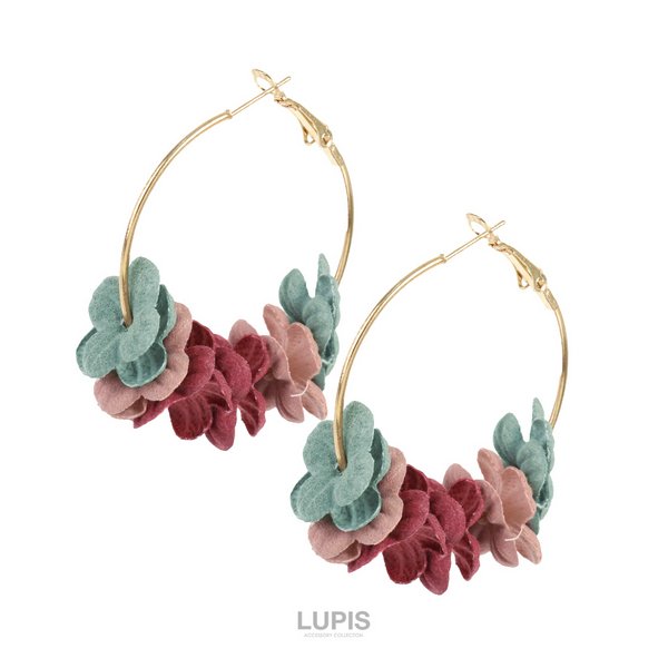 GUCCI 装飾 フラワー 花 フープ ピアス リング GUCCI 装飾 フラワー 花 フープ ピアス リング