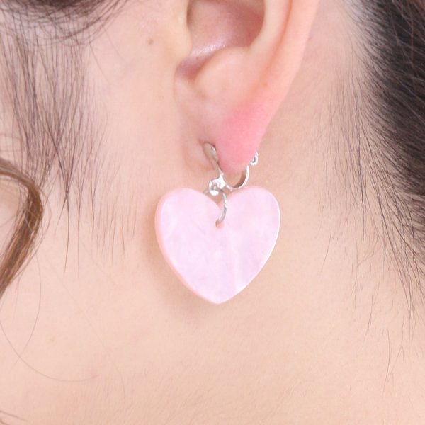 シェルハートプレートイヤリング | 激安イヤリングの通販販売 - ルピス