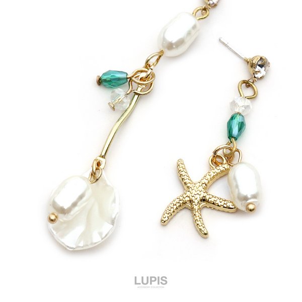 スターフィッシュ×シェル×バロックパールピアス | 激安ピアスの通販