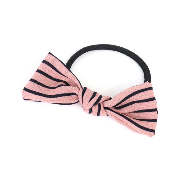ストライプレースリボン ヘアゴム ♡スモーキーピンク♡（グレース  