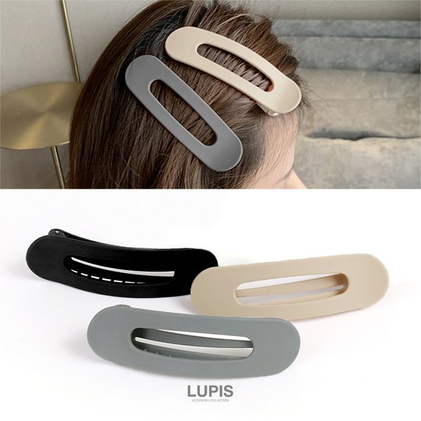 マットカラーBIGオーバルヘアクリップ - ヘアアクセサリーを激安で通販