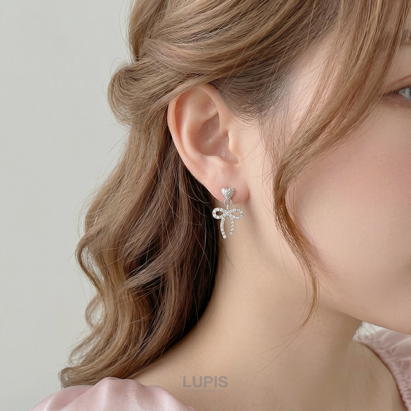 ハート×リボンパヴェピアス - 激安ピアスの通販販売 | プチプラ
