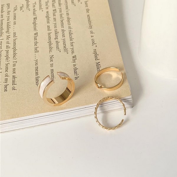 マーブル×チェーン×ツイストリングセット - リング（指輪）を激安で