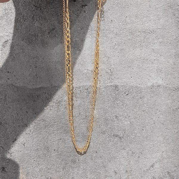 フィガロチェーン2連ネックレス - ネックレスを激安で通販販売