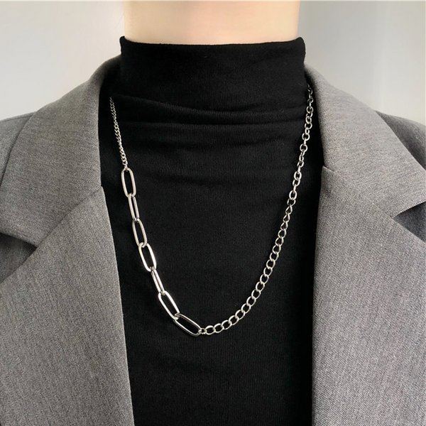 アシンメトリーメタルチェーンネックレス - ネックレスを激安で通販