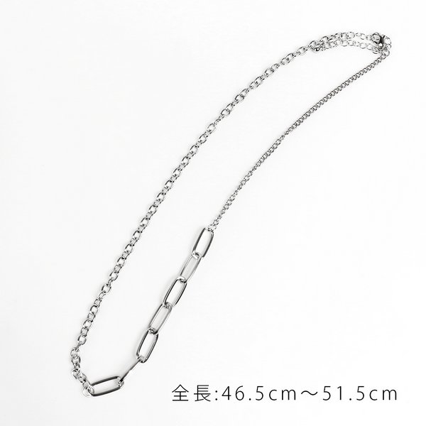 アシンメトリーメタルチェーンネックレス - ネックレスを激安で