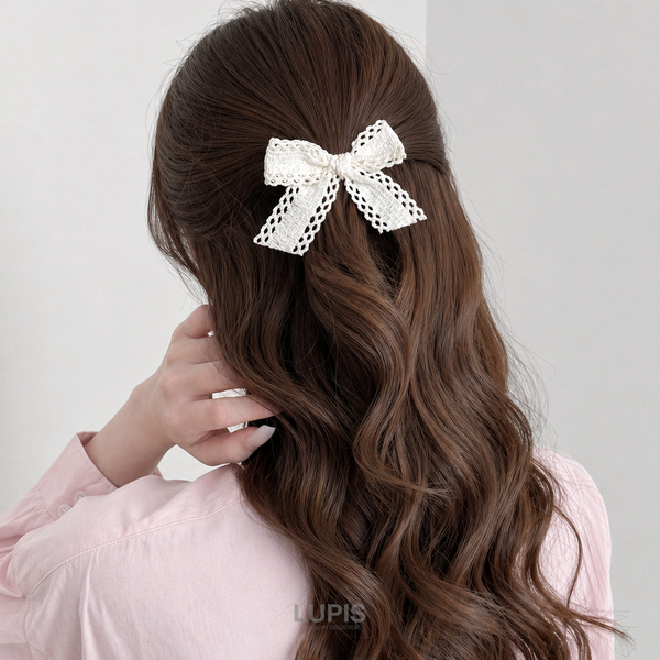 コットンレースリボンヘアゴム - ヘアアクセサリーを激安で通販販売
