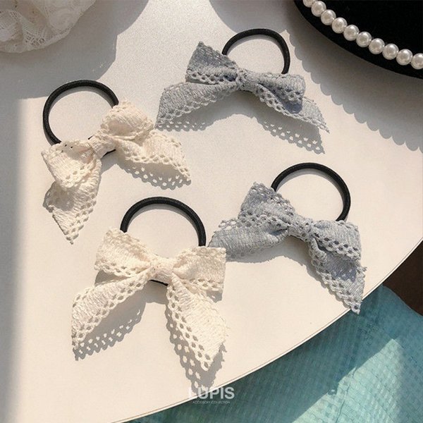 コットンレースリボンヘアゴム - ヘアアクセサリーを激安で通販販売