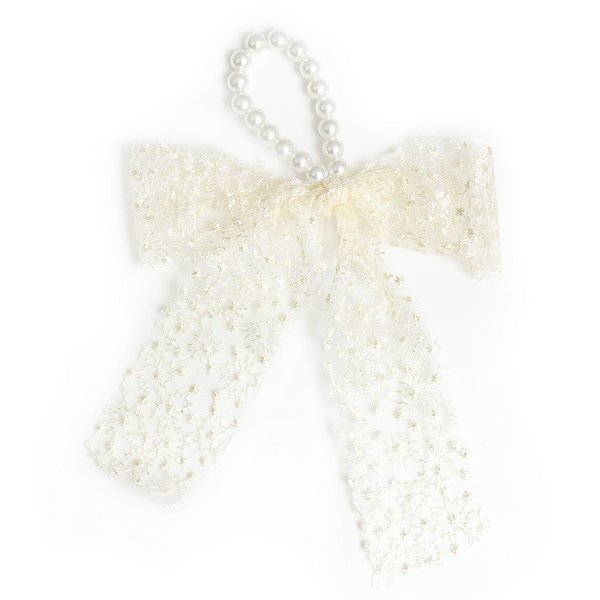 刺繍レースリボンパールヘアゴム - ヘアアクセサリーを激安で通販販売