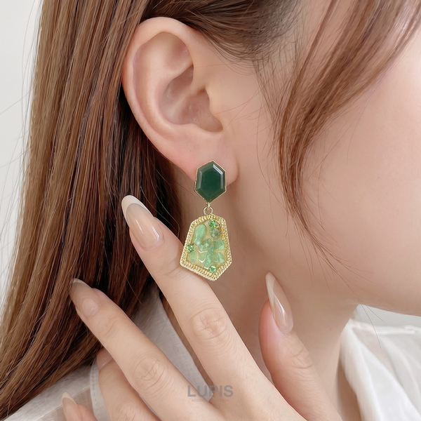 変形ヘキサゴンビジューピアス - 激安ピアスの通販販売 | プチプラ