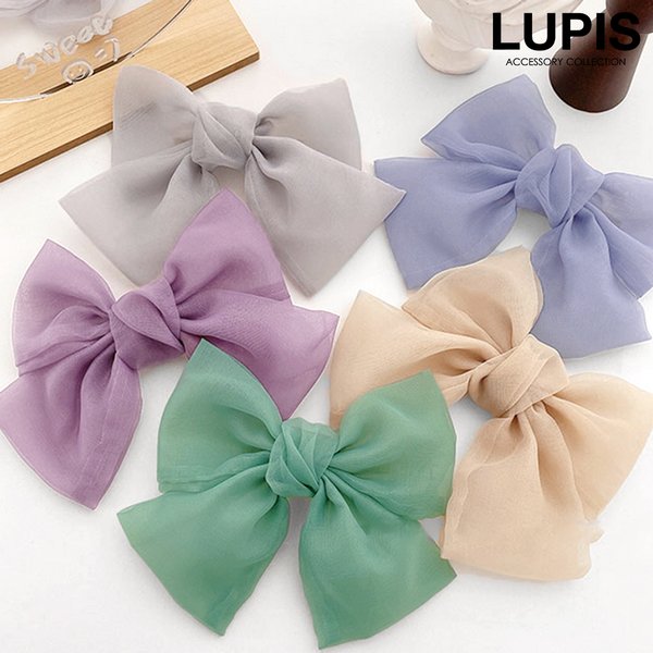 オーガンジーBIGリボンヘアクリップ - ヘアアクセサリーを激安で通販