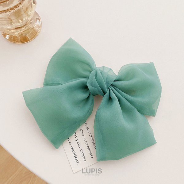 最後⭐︎★⭐︎オーガンジー17ビッグリボンクリップオーガンジーサテン2重生地夢可愛い 最後オーガンジー17ビッグリボンクリップオーガンジーサテン2重