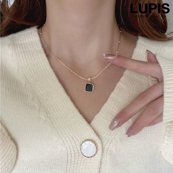 ラウンドスクエア ステーションボールチェーンネックレス 激安ネックレスの通販販売 ルピス Lupis
