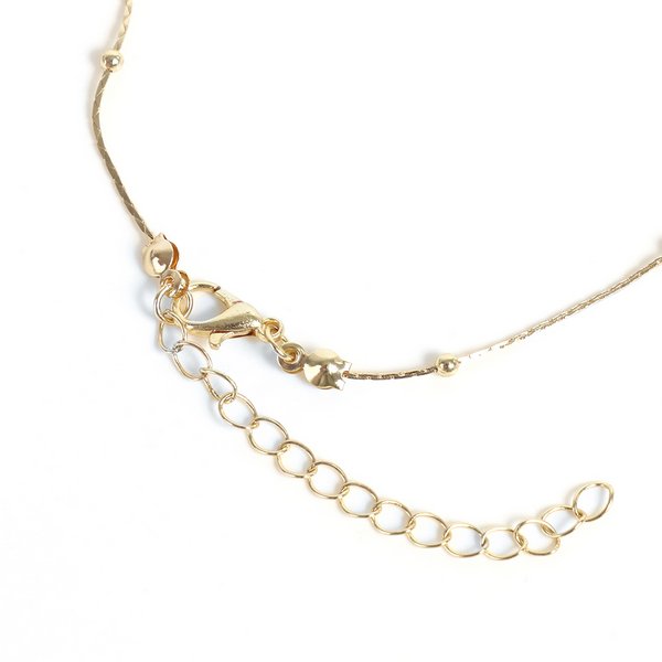 ラウンドスクエア×ステーションボールチェーンネックレス - ネックレス