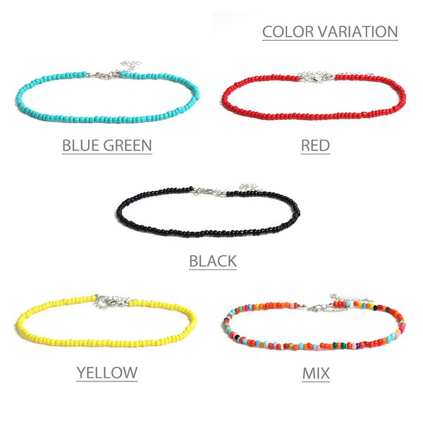 カラービーズチョーカーネックレス - ネックレスを激安で通販販売