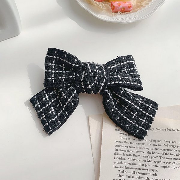 ツイードBIGリボンバレッタ - ヘアアクセサリーを激安で通販販売