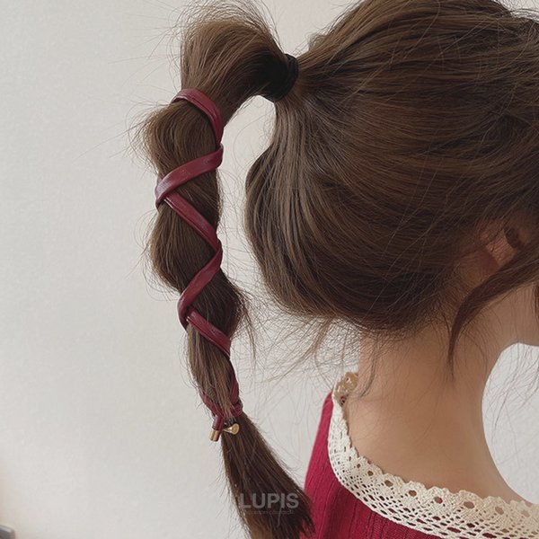 レザー調ワイヤーポニー - ヘアアクセサリーを激安で通販販売