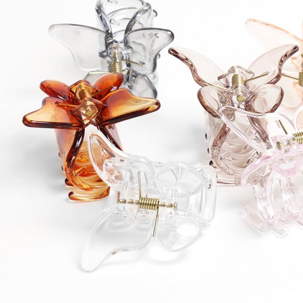 クリアバタフライヘアクリップ - ヘアアクセサリーを激安で通販販売