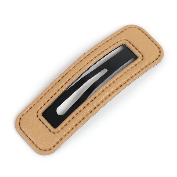 スクエアフレームレザーパッチンヘアピン - ヘアアクセサリーを激安で