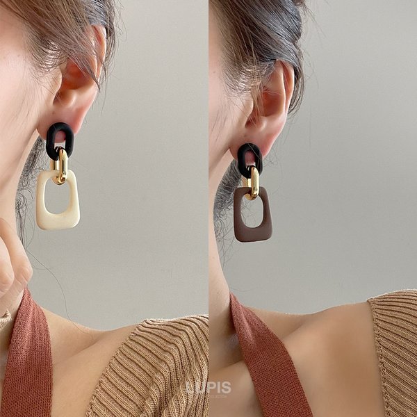 マット×メタルBIGチェーンピアス | 激安ピアスの通販販売 - ルピス(LUPIS)