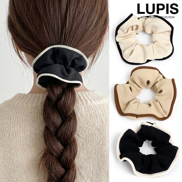 バイカラーパイピングシュシュ - ヘアアクセサリーを激安で通販販売