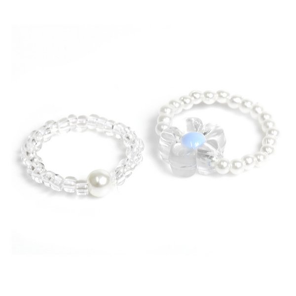 フラワー×パールビーズリングセット - リング（指輪）を激安で通販販売