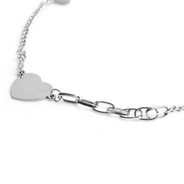 メタルハートプレートチェーンネックレス - ネックレスを激安で通販