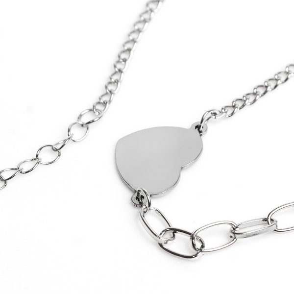 は*く様 6.46　▲　レディースアクセサリーセット　ネックレス　腕輪など メタルハートプレートチェーンネックレス - ネックレスを激安で通販