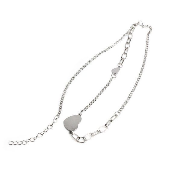 は*く様 6.46　▲　レディースアクセサリーセット　ネックレス　腕輪など メタルハートプレートチェーンネックレス - ネックレスを激安で通販