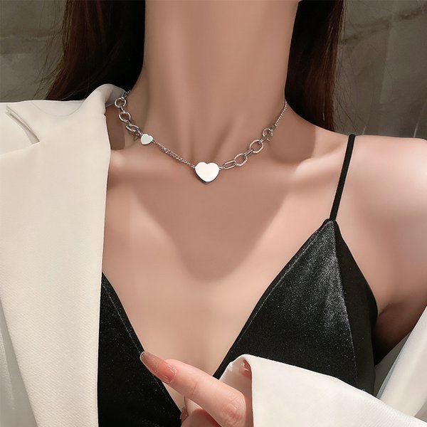 メタルハートプレートチェーンネックレス - ネックレスを激安で通販 メタルハートプレートチェーンネックレス - ネックレスを激安で通販