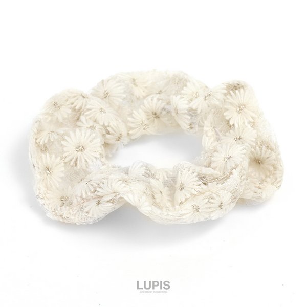 アクセサリー lupinus0908 刺繍フラワーシュシュ - ヘアアクセサリーを激安で通販販売