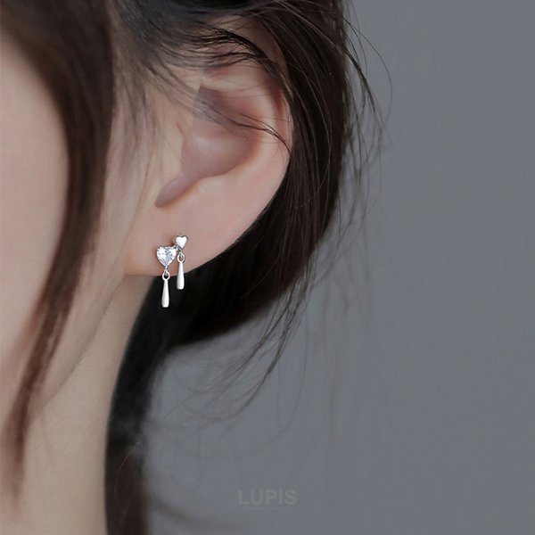 2連ハート×ドロップピアス -激安ピアスの通販販売-ルピス(LUPIS)