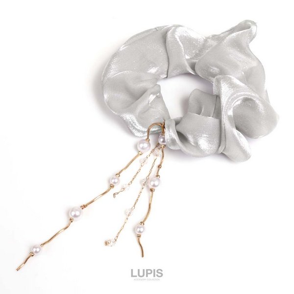 パールチェーン付きシュシュ - ヘアアクセサリーを激安で通販販売