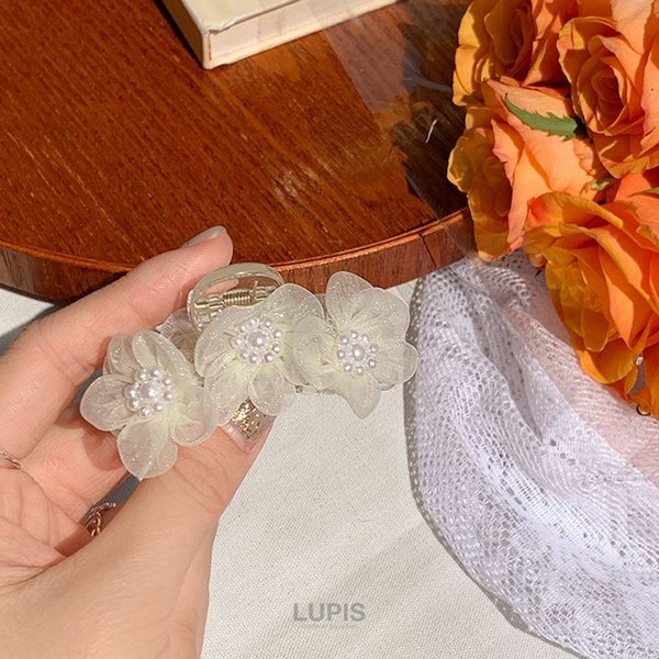 オーガンジーフラワーミニバンスクリップ-激安ヘアアクセサリーの通販  