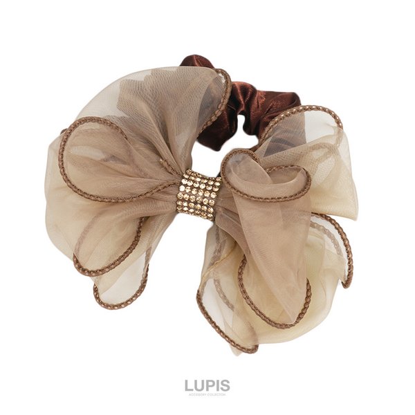 【高級美品】accaオーガンジーリボンシュシュ 高級美品】accaオーガンジーリボンシュシュ