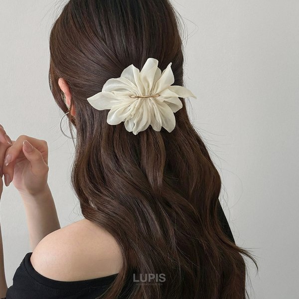 シフォンギャザーバレッタ-激安ヘアアクセサリーの通販販売-ルピス(LUPIS)