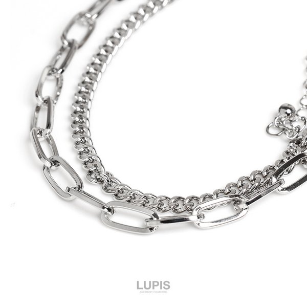 2連メタルチェーンブレスレット-激安ブレスレットの通販販売-ルピス(LUPIS)