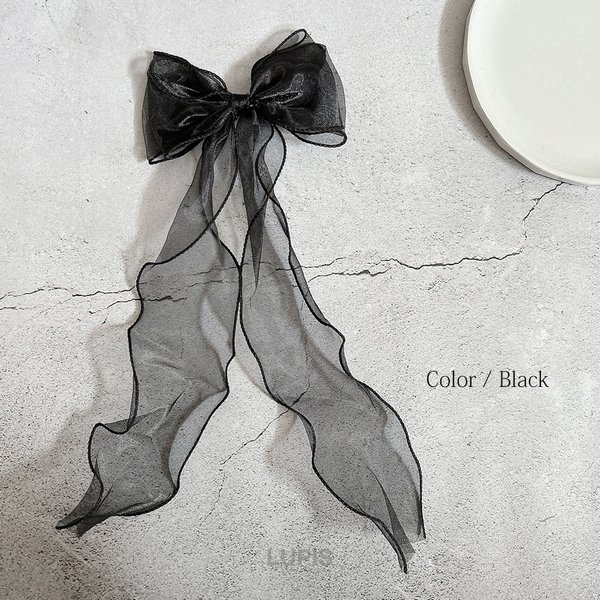 オーガンジーリボンヘアクリップ - ヘアアクセサリーを激安で通販販売