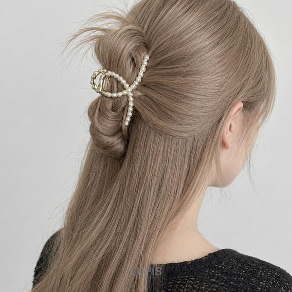 ループラインパールバンスクリップ-激安ヘアアクセサリーの通販販売