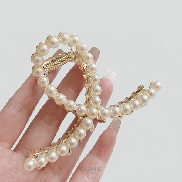 ループラインパールバンスクリップ-激安ヘアアクセサリーの通販販売