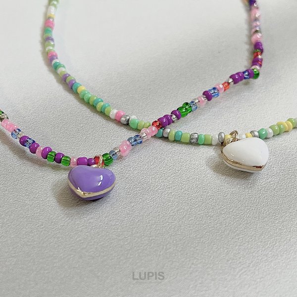 ハートビーズネックレス - ネックレスを激安で通販販売 | プチプラ  