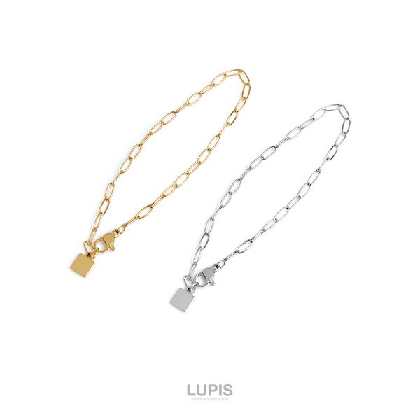 スクエアチャームメタルチェーンブレスレット - ブレスレットを激安で